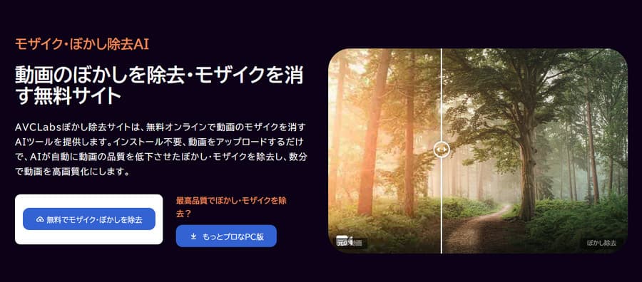 AVCLabsぼかし・モザイク除去(インストール不要のオンライン版)