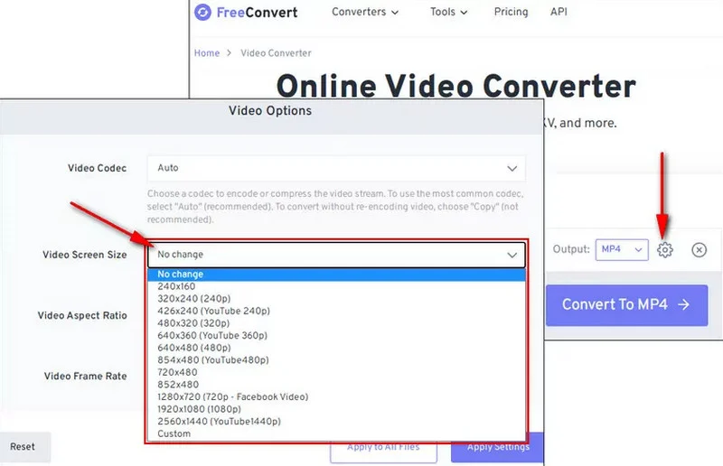 FreeConvertで動画を4kに変換する
