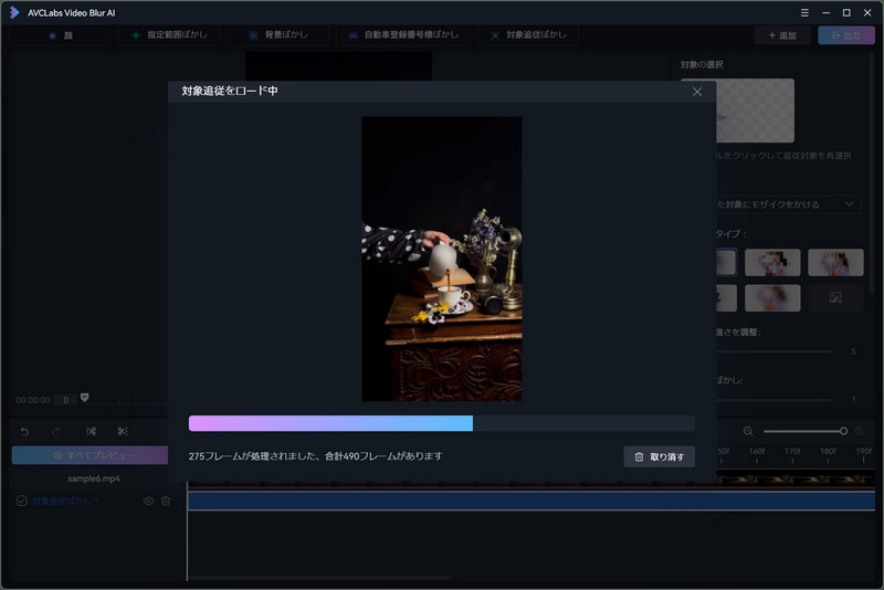 AVCLabs Video Blur AI 対象追従ぼかしをロード中